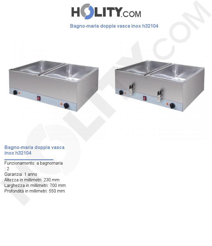 Bagno-maria doppia vasca inox h32104