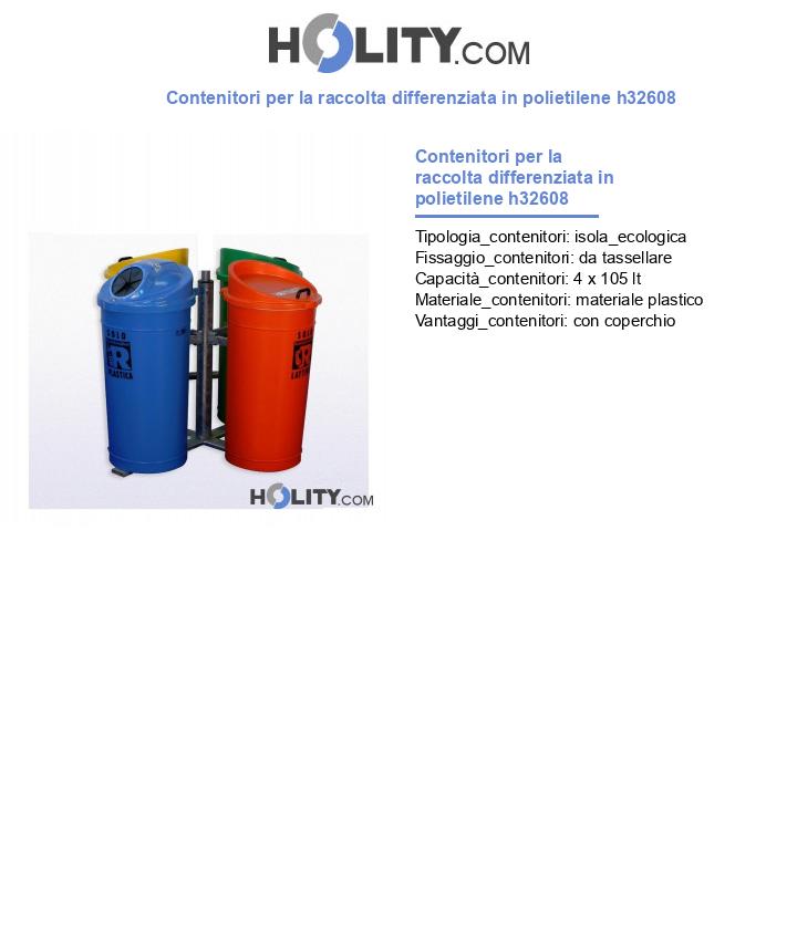 Contenitori per la raccolta differenziata in polietilene h32608
