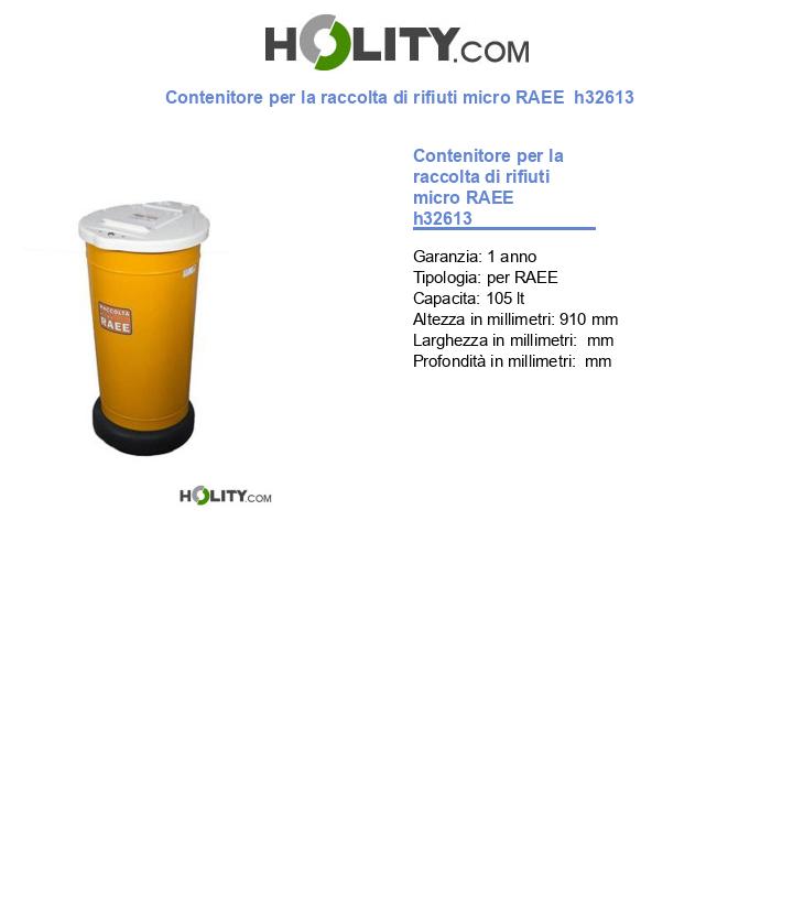 Contenitore per la raccolta di rifiuti micro RAEE h32613