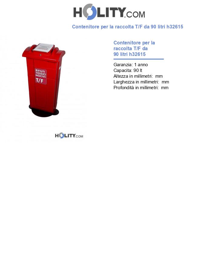 Contenitore per la raccolta T/F da 90 litri h32615