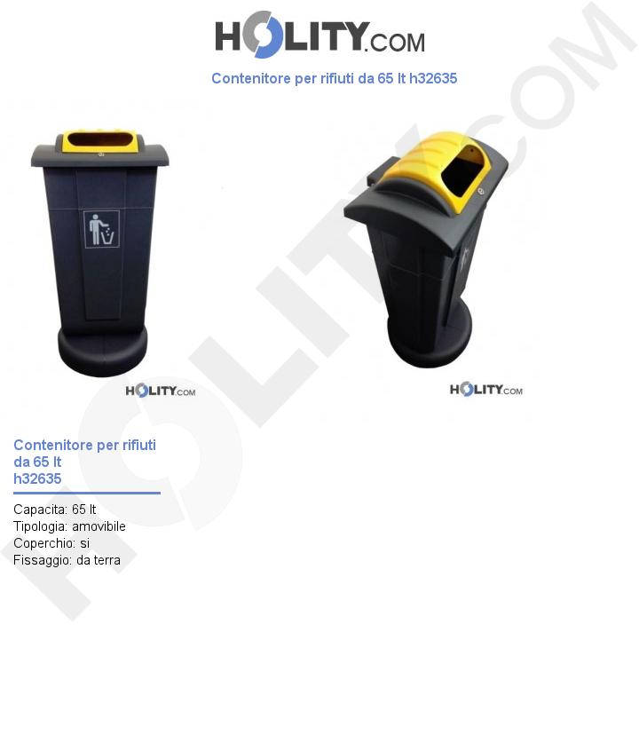 Contenitore per rifiuti da 65 lt h32635