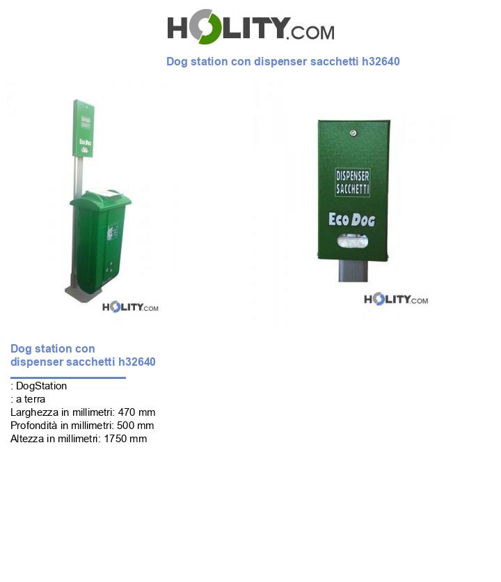Dog station con dispenser sacchetti h32640