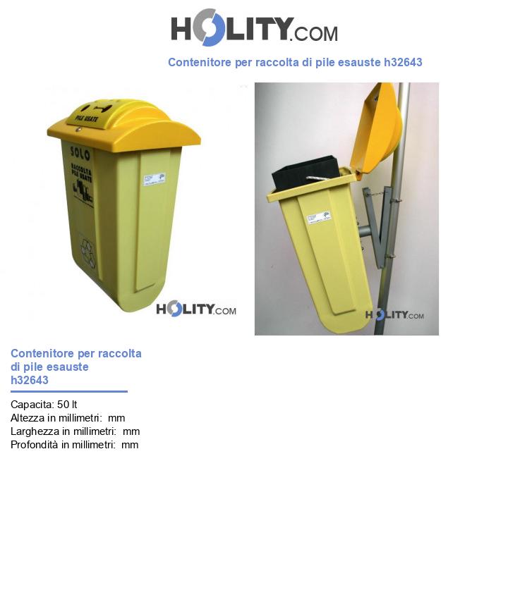 Contenitore per raccolta di pile esauste h32643