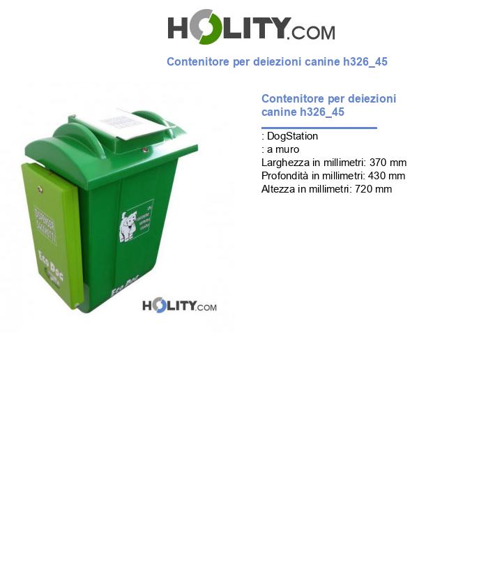 Contenitore per deiezioni canine h326_45
