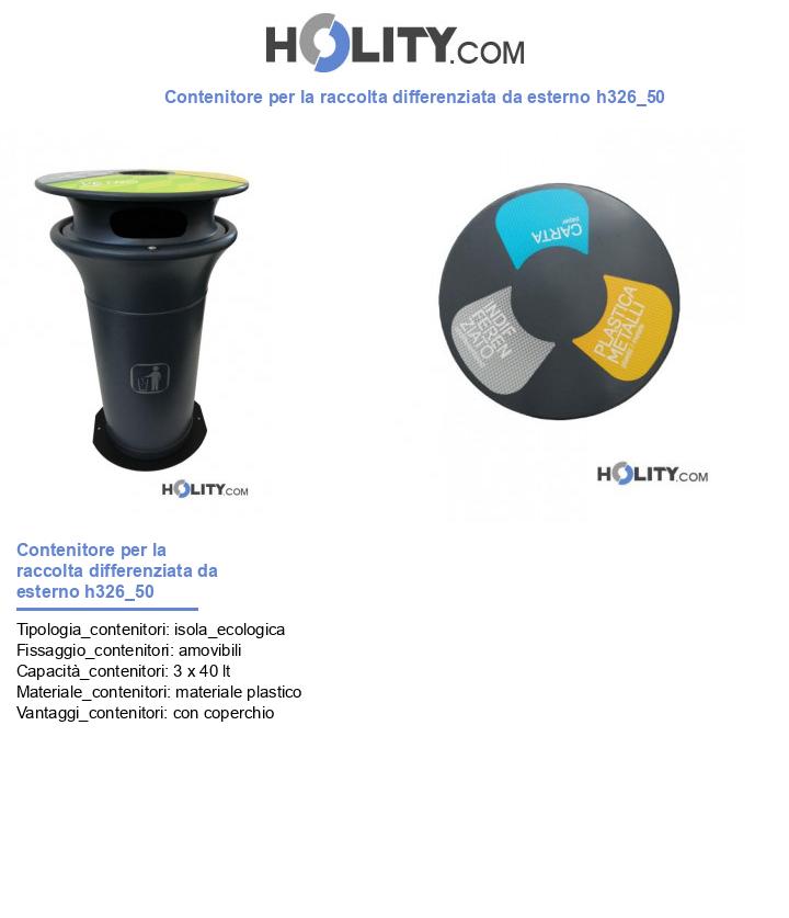 Contenitore per la raccolta differenziata da esterno h326_50