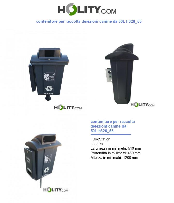 contenitore per raccolta deiezioni canine da 50L h326_55