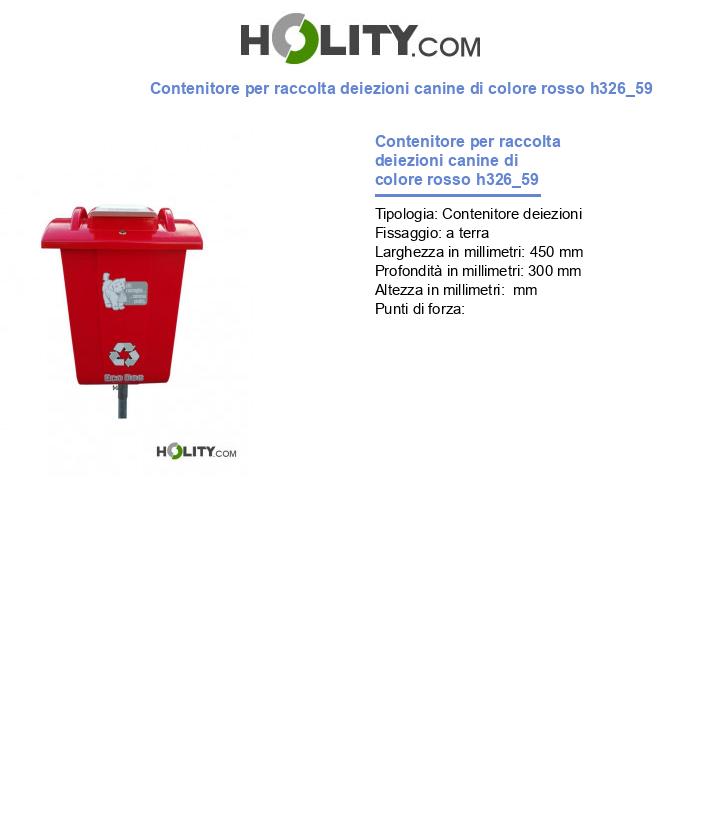 Contenitore per raccolta deiezioni canine di colore rosso h326_59