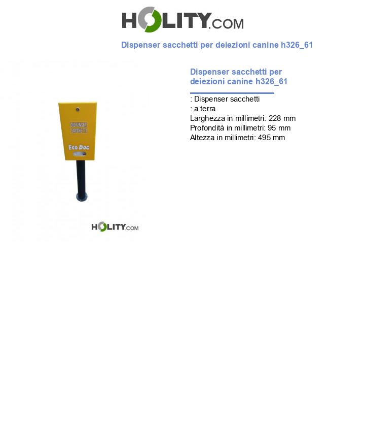 Dispenser sacchetti per deiezioni canine h326_61