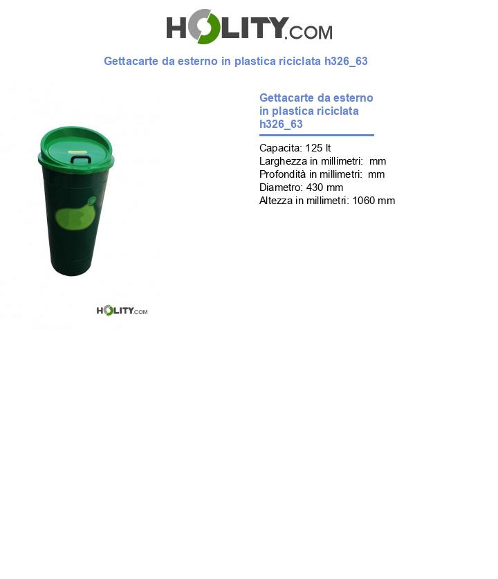 Gettacarte da esterno in plastica riciclata h326_63