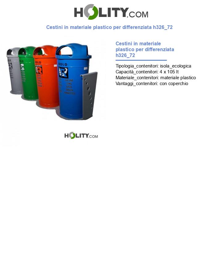 Cestini in materiale plastico per differenziata h326_72