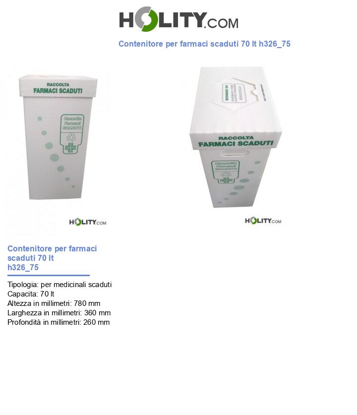 Contenitore per farmaci scaduti 70 lt h326_75