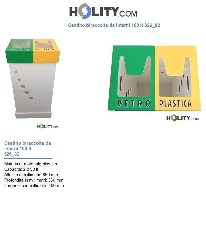 Cestino biraccolta da interni 100 lt 326_82