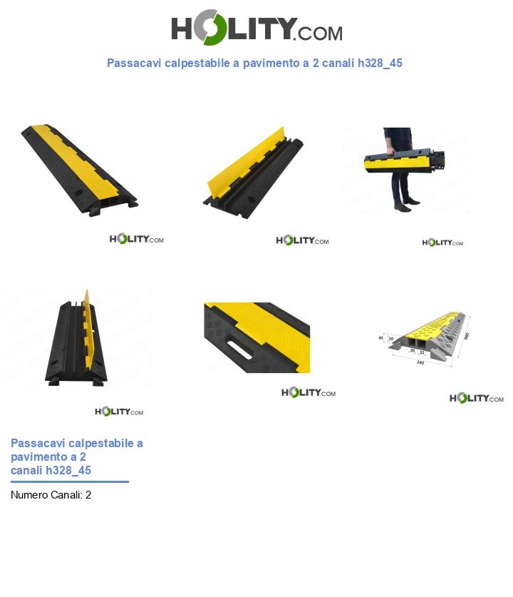 Passacavi calpestabile a pavimento a 2 canali h328_45
