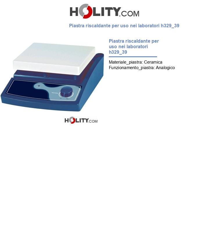 Piastra riscaldante per uso nei laboratori h329_39