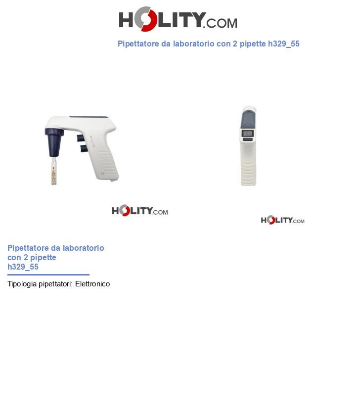 Pipettatore da laboratorio con 2 pipette h329_55