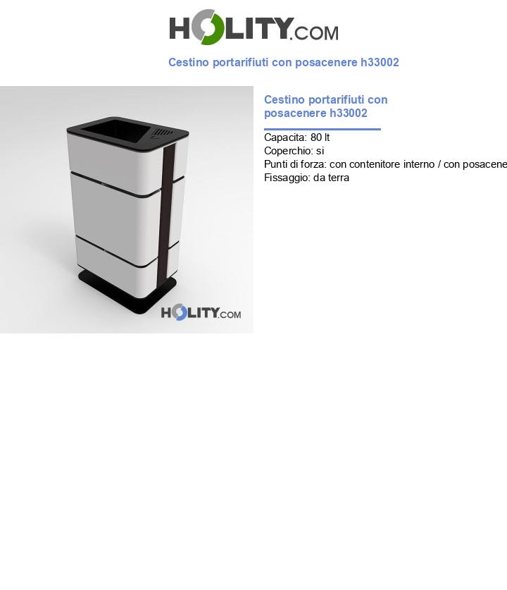 Cestino portarifiuti con posacenere h33002