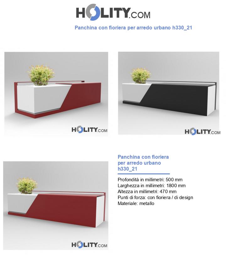 Panchina con fioriera per arredo urbano h330_21