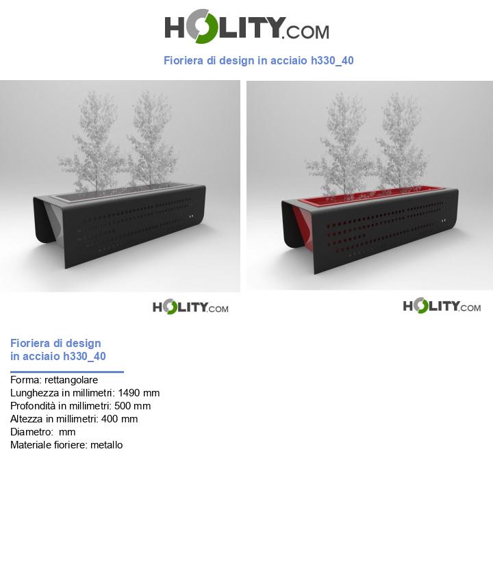 Fioriera di design in acciaio h330_40