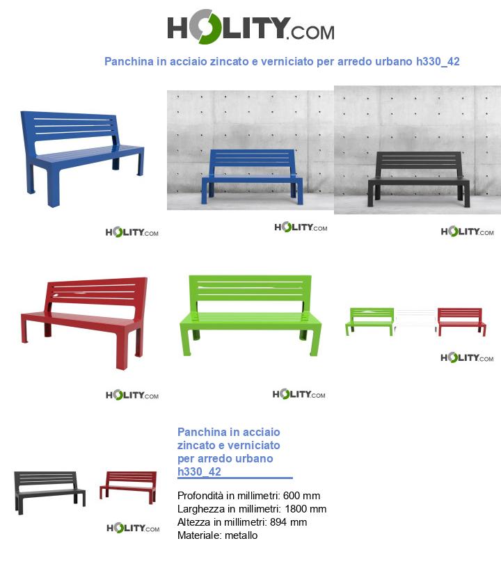 Panchina in acciaio zincato e verniciato per arredo urbano h330_42