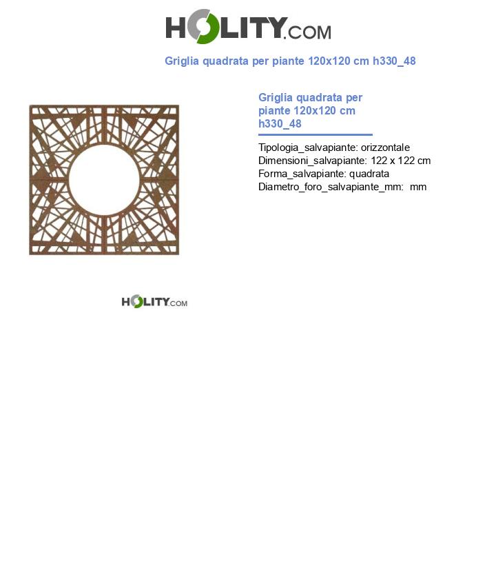 Griglia quadrata per piante 120x120 cm h330_48
