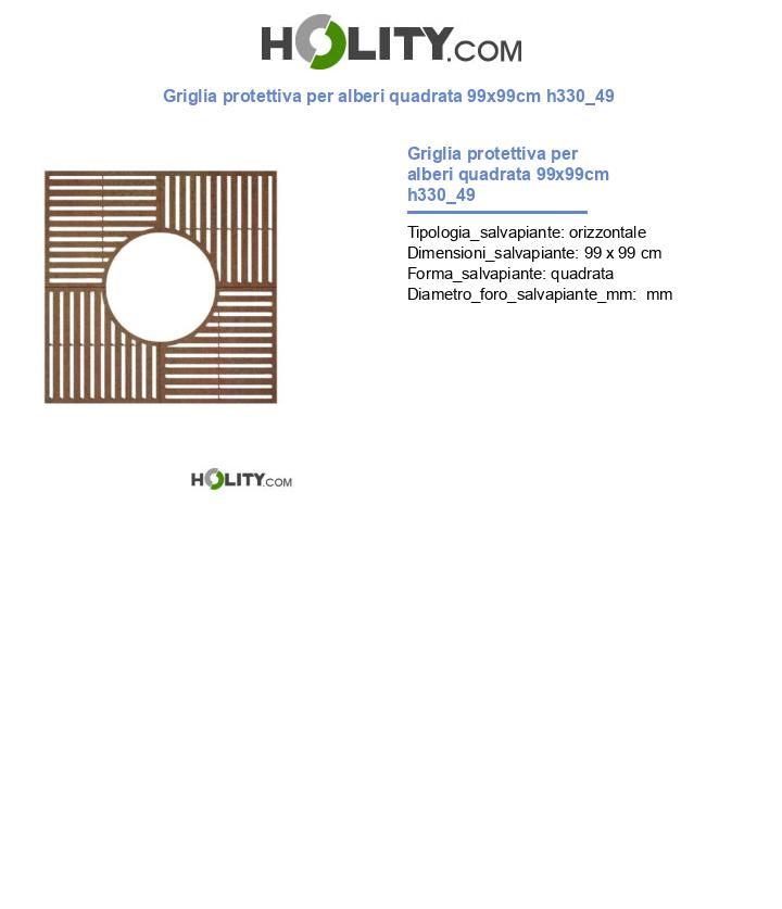 Griglia protettiva per alberi quadrata 99x99cm h330_49