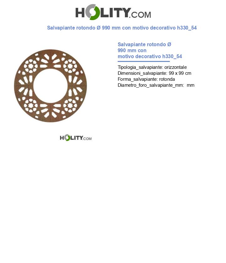 Salvapiante rotondo Ø 990 mm con motivo decorativo h330_54