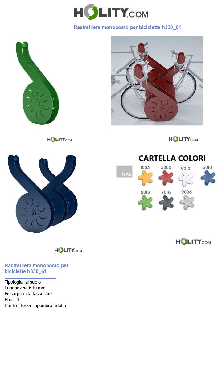 Rastrelliera monoposto per biciclette h330_61