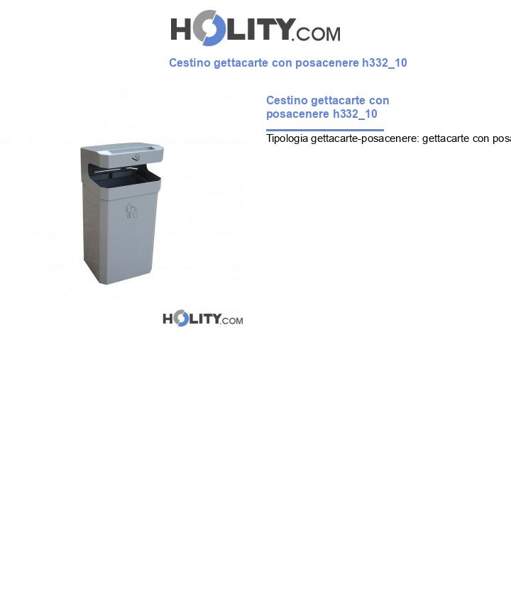 Cestino gettacarte con posacenere h332_10