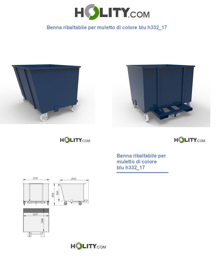 Benna ribaltabile per muletto di colore blu h332_17