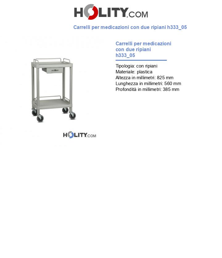 Carrelli per medicazioni con due ripiani h333_05