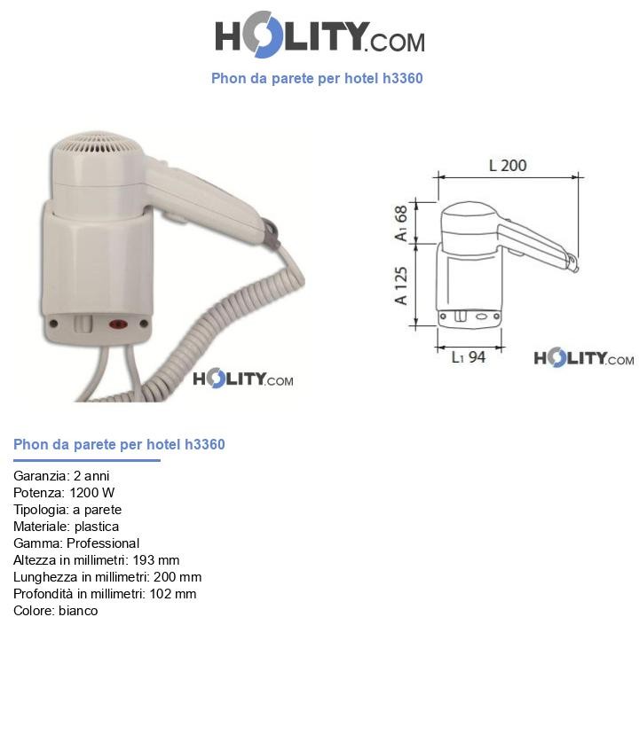 Phon da parete per hotel h3360