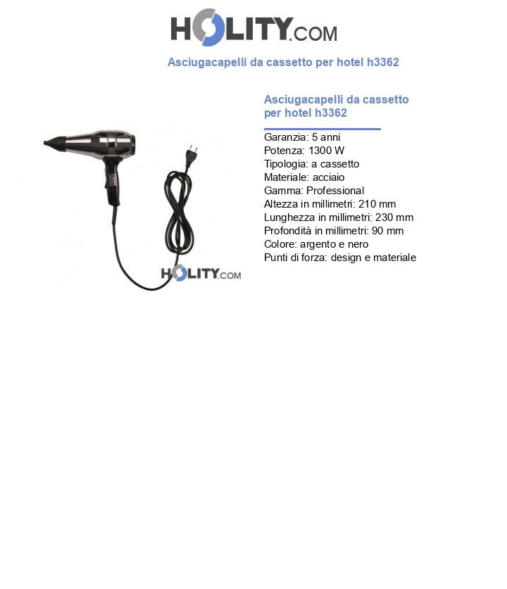 Asciugacapelli da cassetto per hotel h3362