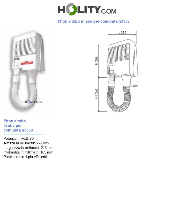 Phon a tubo in abs per comunità h3368