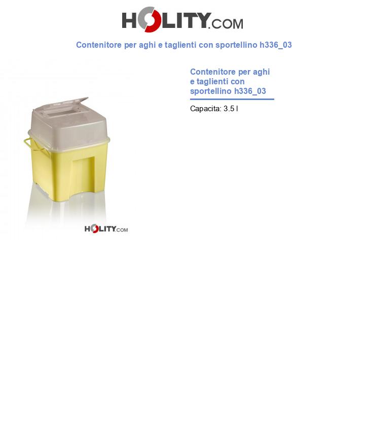 Contenitore per aghi e taglienti con sportellino h336_03