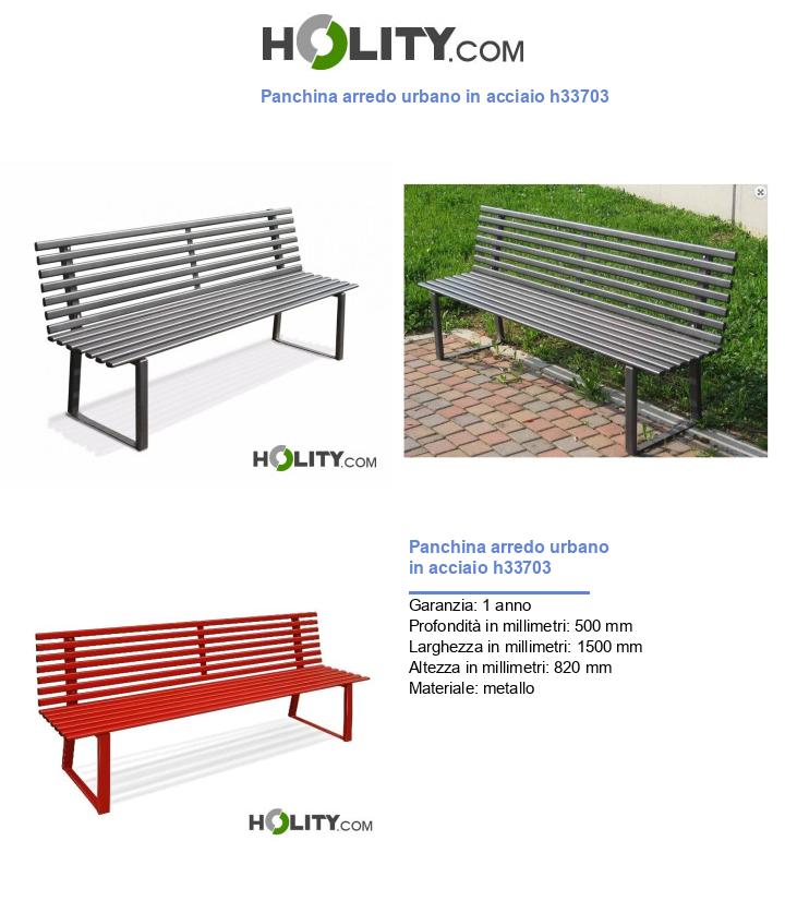 Panchina arredo urbano in acciaio h33703
