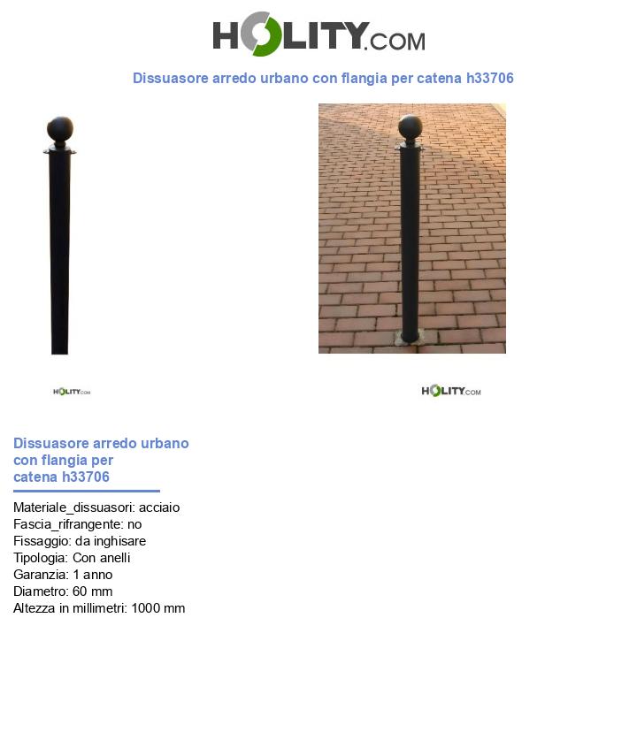 Dissuasore arredo urbano con flangia per catena h33706
