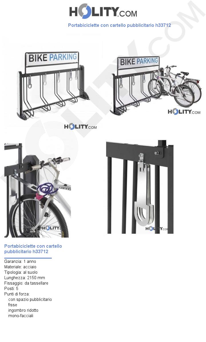 Portabiciclette con cartello pubblicitario h33712