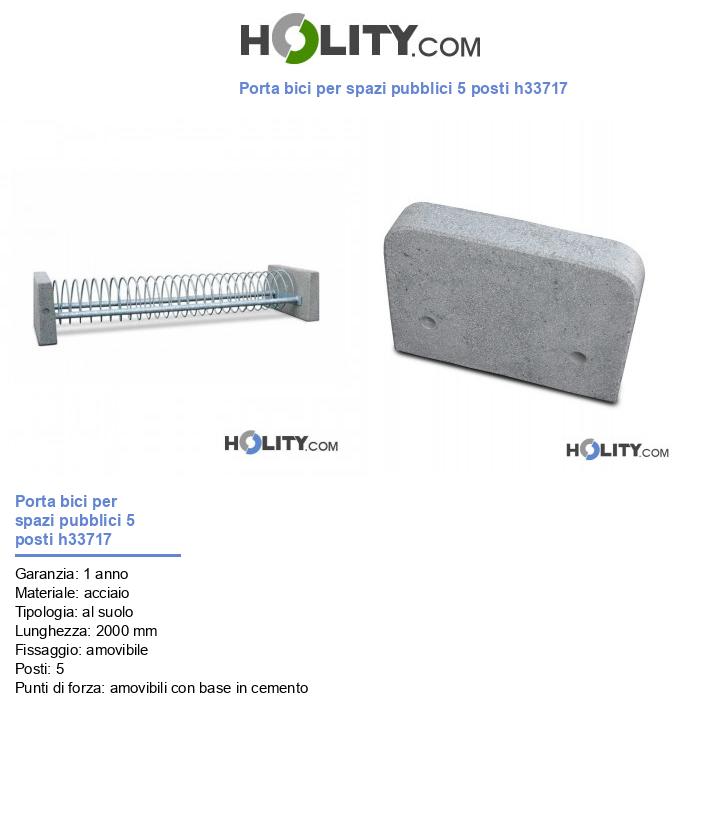 Porta bici per spazi pubblici 5 posti h33717