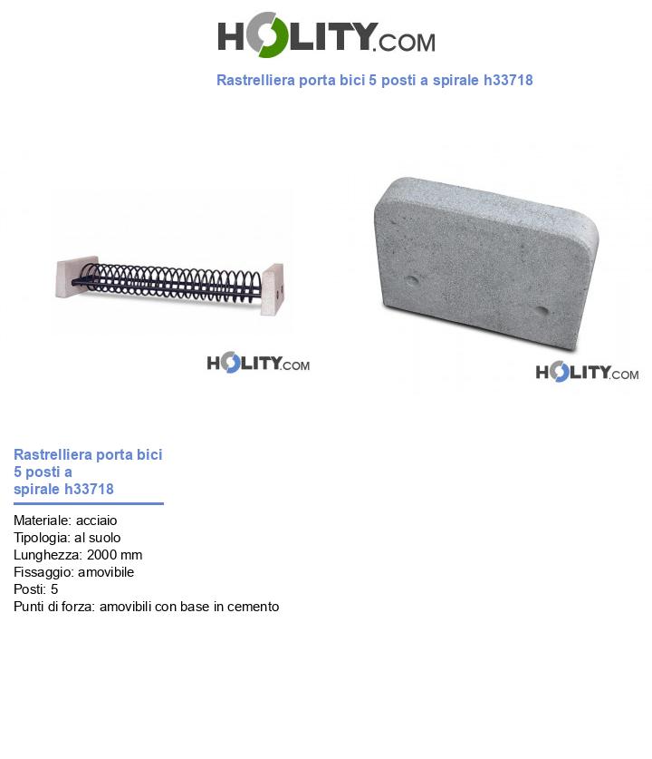 Rastrelliera porta bici 5 posti a spirale h33718