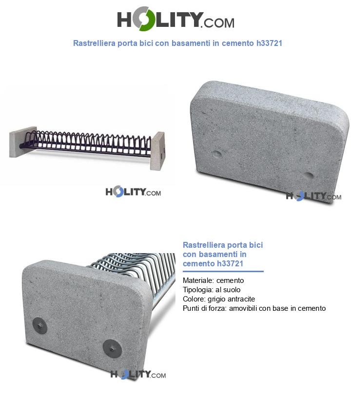 Rastrelliera porta bici con basamenti in cemento h33721