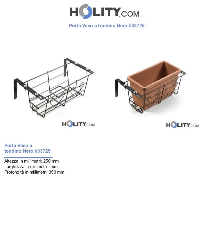 Porta Vaso a tondino Nero h33725