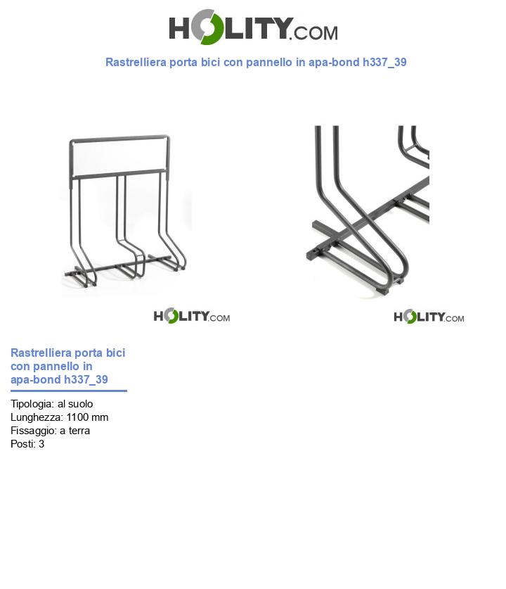 Rastrelliera porta bici con pannello in apa-bond h337_39