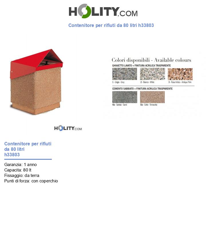 Contenitore per rifiuti da 80 litri h33803