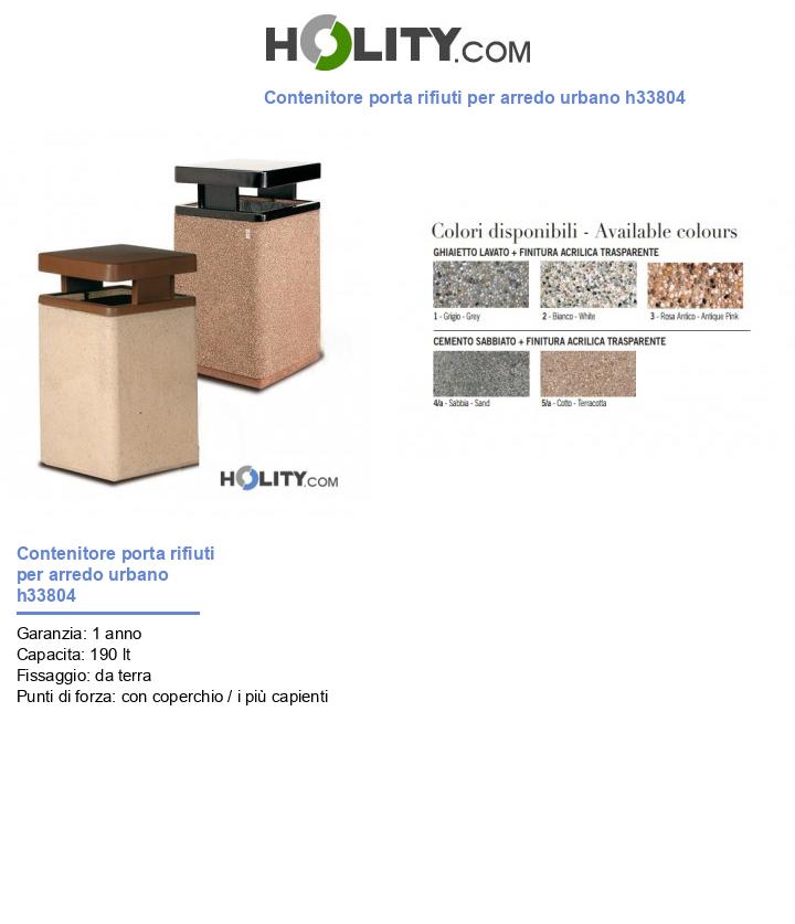 Contenitore porta rifiuti per arredo urbano h33804