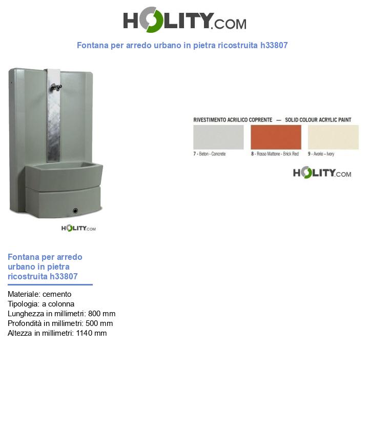 Fontana per arredo urbano in pietra ricostruita h33807