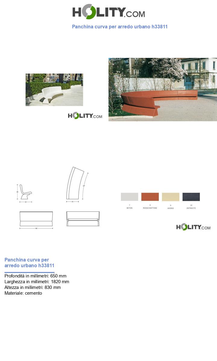 Panchina curva per arredo urbano h33811