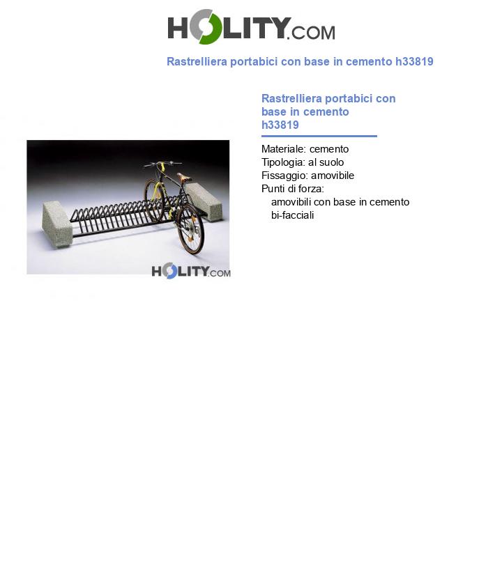 Rastrelliera portabici con base in cemento h33819