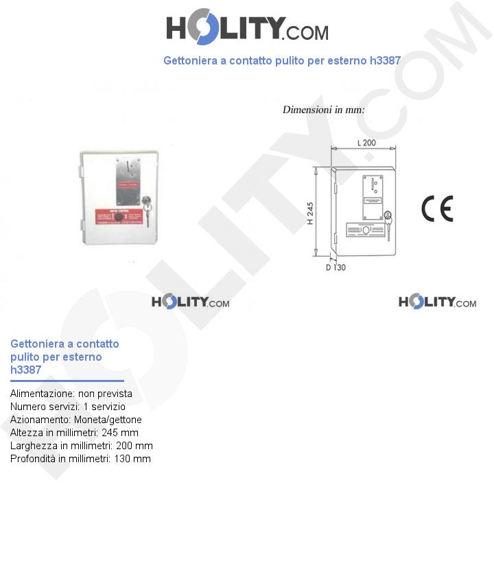 Gettoniera a contatto pulito per esterno h3387