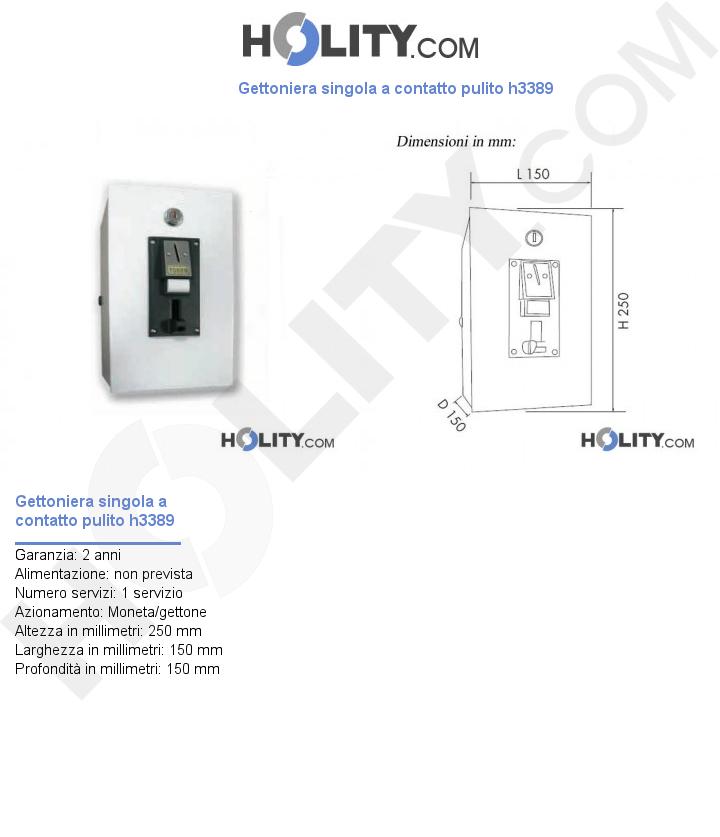 Gettoniera singola a contatto pulito h3389