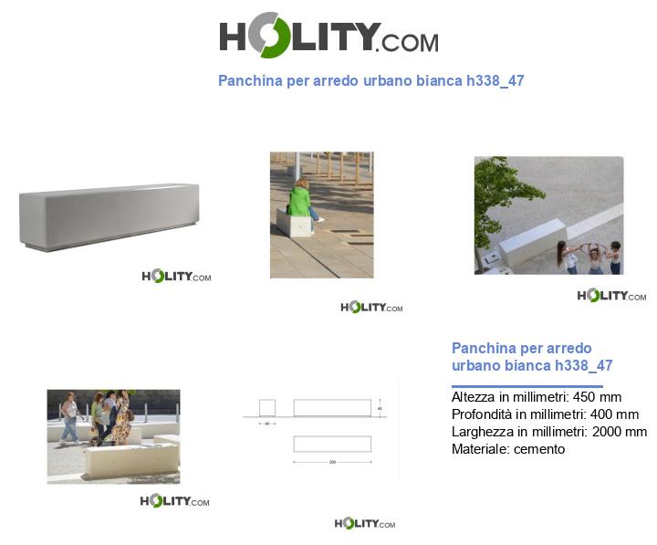 Panchina per arredo urbano bianca h338_47